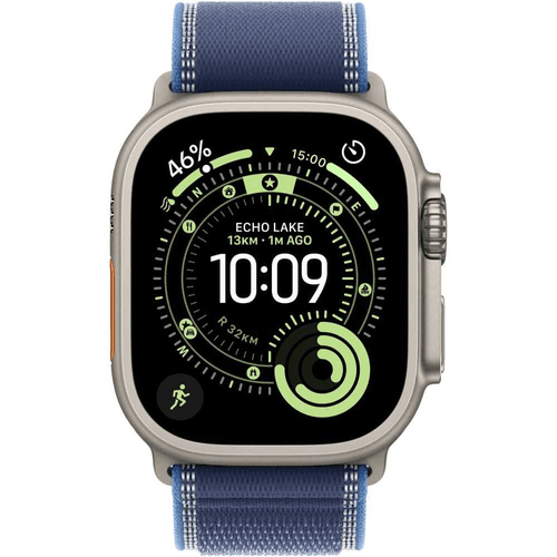Apple Watch Ultra 3 GPS + Cellular , Natural , 49mm , Titanium , Blue/Bright Blue Trail Loop , M/L