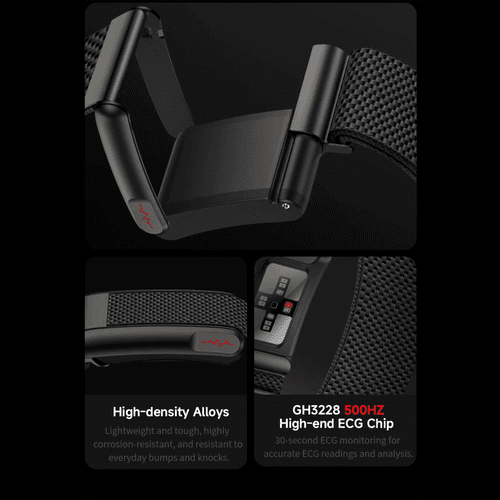 MAJDOMO LOOP Fitness Tracker with screen-Free ECG Monitoring , Black