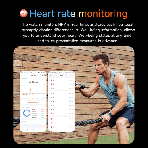 MAJDOMO LOOP Fitness Tracker with screen-Free ECG Monitoring , Black