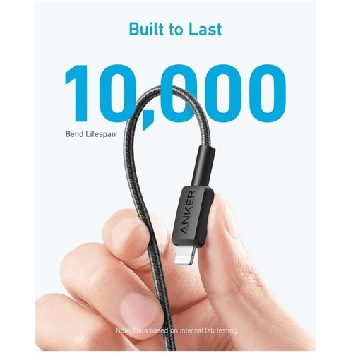 Anker 322 USB-C To Lightning Cable 6ft Braided , black