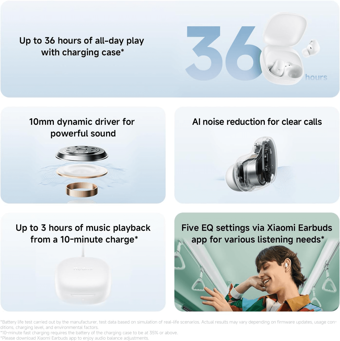 Redmi 6 Play True Wireless Earbuds , Black - Hover