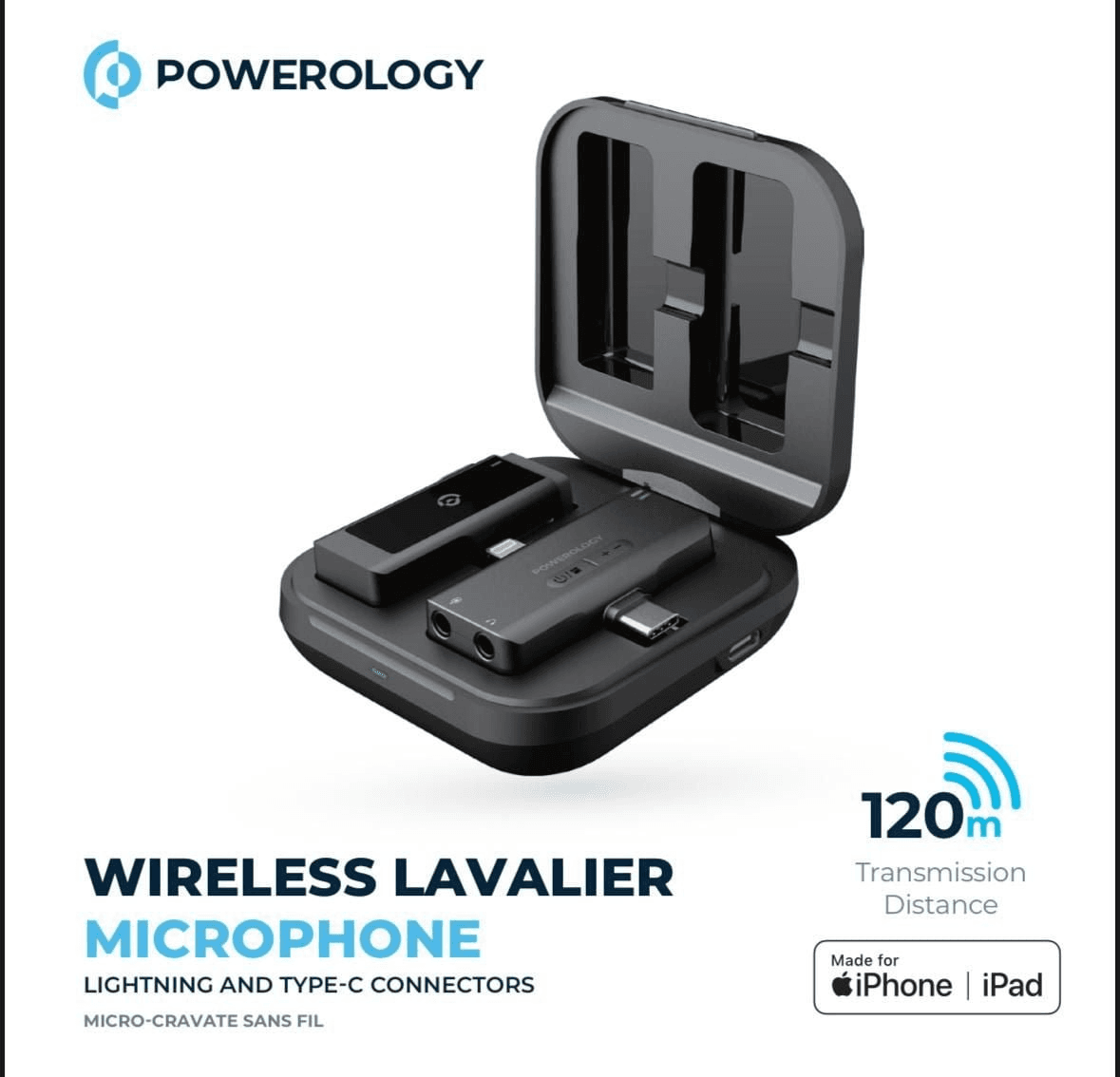 POWEROLOGY LAVALIER WIRELESS MICROPHONE , Black