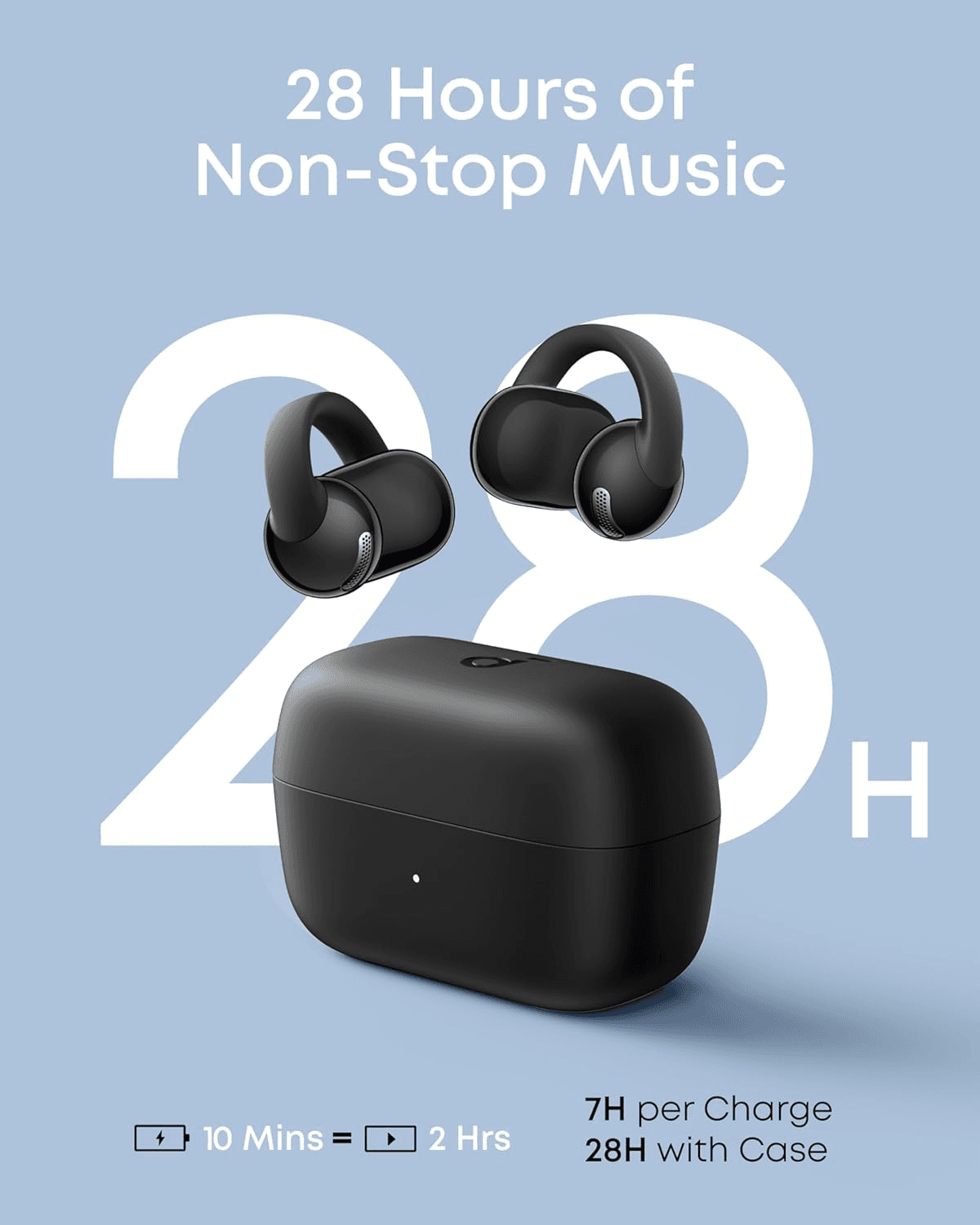 Anker Soundcore C50I Open Ear Clip On Earbuds , Black - Hover