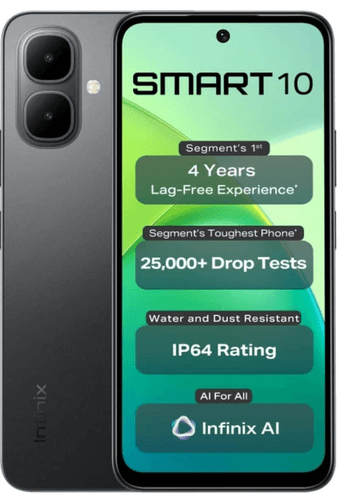 Infinix Smart 10 4G , Sleek Black , Android , 4GB , 128GB